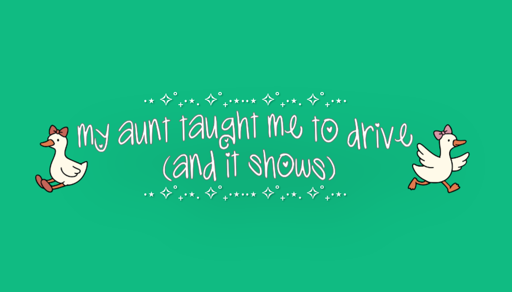 'My aunt taught me how to drive' Matte Sticker