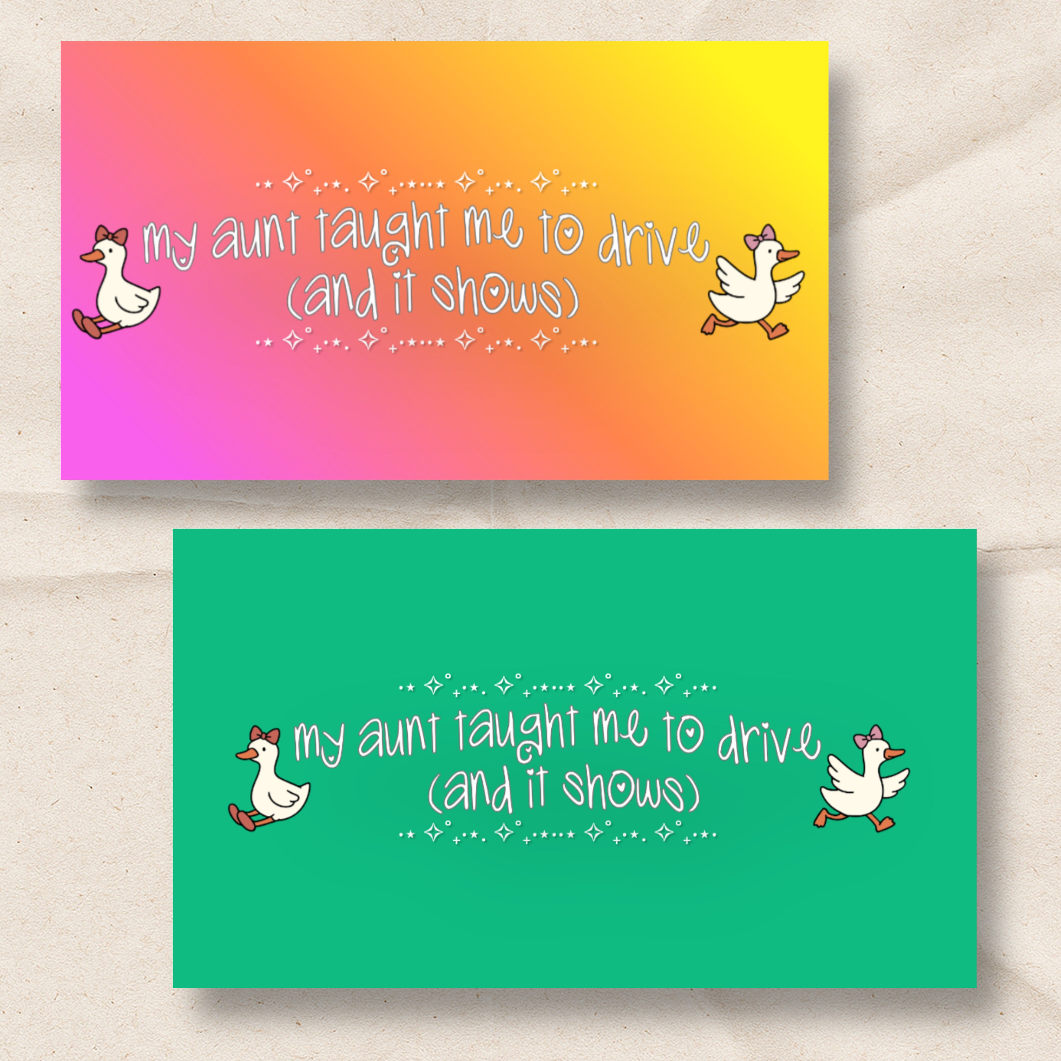 'My aunt taught me how to drive' Matte Sticker